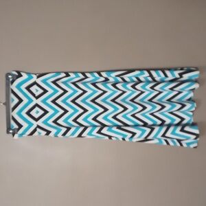 Gaby & Gracie Blue,Black and White Chevron Patterned Maxi Skirt M